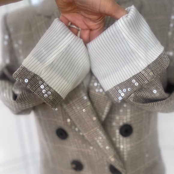 Veronica Beard Plaid Sequined Miller sz 4 - Picture 6 of 13